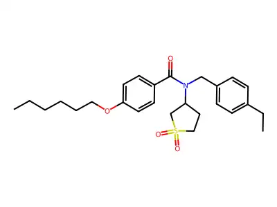 N-(1,1-dioxidotetrahydrothiophen-3-yl)-N-(4-ethylbenzyl)-4-(hexyloxy)benzamide structure