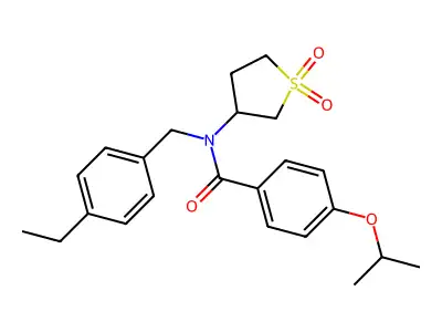 N-(1,1-dioxidotetrahydrothiophen-3-yl)-N-(4-ethylbenzyl)-4-(propan-2-yloxy)benzamide structure