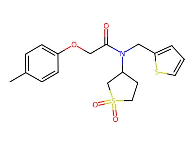 N-(1,1-dioxidotetrahydrothiophen-3-yl)-2-(4-methylphenoxy)-N-(thiophen-2-ylmethyl)acetamide structure