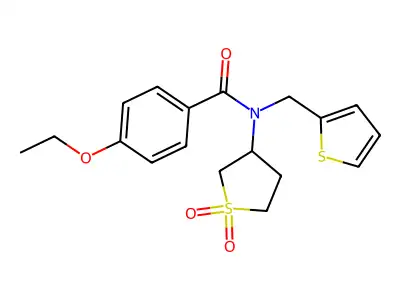N-(1,1-dioxidotetrahydrothiophen-3-yl)-4-ethoxy-N-(thiophen-2-ylmethyl)benzamide structure