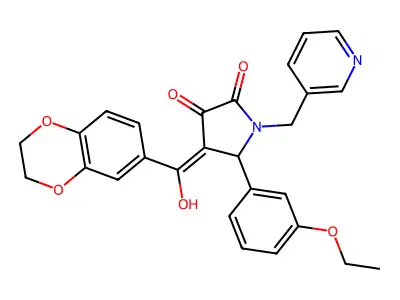 4-(2,3-dihydro-1,4-benzodioxine-6-carbonyl)-5-(3-ethoxyphenyl)-3-hydroxy-1-[(pyridin-3-yl)methyl]-2,5-dihydro-1H-pyrrol-2-one structure