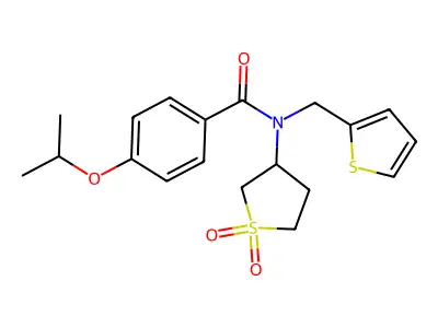N-(1,1-dioxothiolan-3-yl)-4-propan-2-yloxy-N-(thiophen-2-ylmethyl)benzamide structure