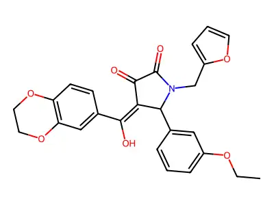 4-(2,3-dihydro-1,4-benzodioxine-6-carbonyl)-5-(3-ethoxyphenyl)-1-[(furan-2-yl)methyl]-3-hydroxy-2,5-dihydro-1H-pyrrol-2-one structure