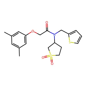 2-(3,5-dimethylphenoxy)-N-(1,1-dioxidotetrahydrothiophen-3-yl)-N-(thiophen-2-ylmethyl)acetamide structure
