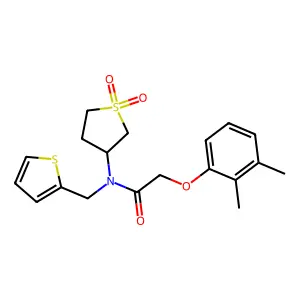 2-(2,3-dimethylphenoxy)-N-(1,1-dioxidotetrahydrothiophen-3-yl)-N-(thiophen-2-ylmethyl)acetamide structure