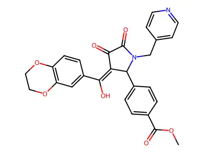 methyl 4-[3-(2,3-dihydro-1,4-benzodioxine-6-carbonyl)-4-hydroxy-5-oxo-1-[(pyridin-4-yl)methyl]-2,5-dihydro-1H-pyrrol-2-yl]benzoate structure