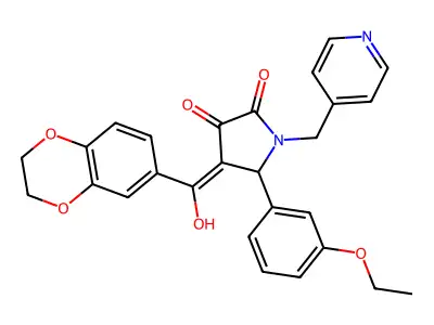 4-(2,3-dihydro-1,4-benzodioxine-6-carbonyl)-5-(3-ethoxyphenyl)-3-hydroxy-1-[(pyridin-4-yl)methyl]-2,5-dihydro-1H-pyrrol-2-one structure