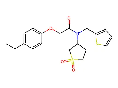 N-(1,1-dioxidotetrahydrothiophen-3-yl)-2-(4-ethylphenoxy)-N-(thiophen-2-ylmethyl)acetamide structure