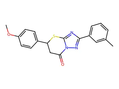 5-(4-methoxyphenyl)-2-(m-tolyl)-5H-[1,2,4]triazolo[5,1-b][1,3]thiazin-7(6H)-one structure