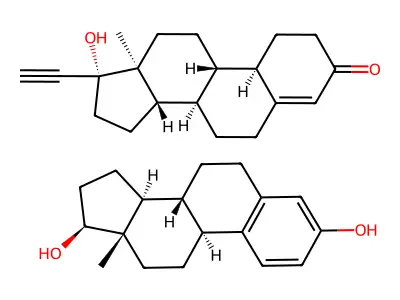 17-Hydroxy-19-norpregn-4-en-20-yn-3-one--estra-1(10),2,4-triene-3,17-diol (1/1) structure