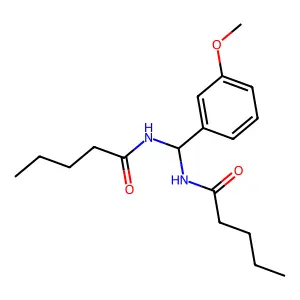 N-[(3-methoxyphenyl)-(pentanoylamino)methyl]pentanamide structure