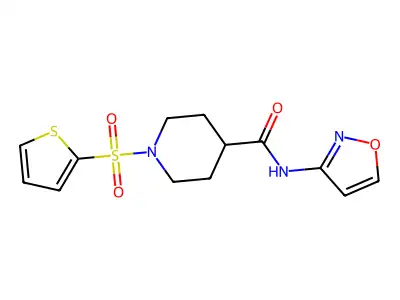 N-(isoxazol-3-yl)-1-(thiophen-2-ylsulfonyl)piperidine-4-carboxamide structure