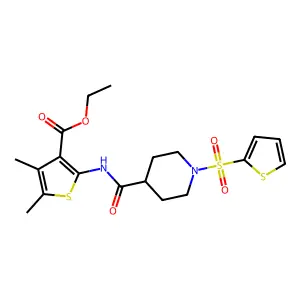 ethyl 4,5-dimethyl-2-({[1-(2-thienylsulfonyl)-4-piperidinyl]carbonyl}amino)-3-thiophenecarboxylate structure