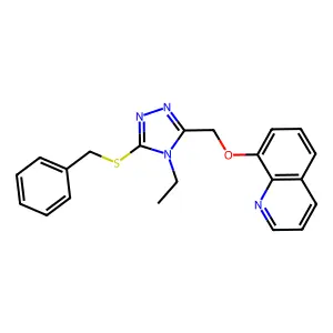 8-{[5-(benzylsulfanyl)-4-ethyl-4H-1,2,4-triazol-3-yl]methoxy}quinoline structure