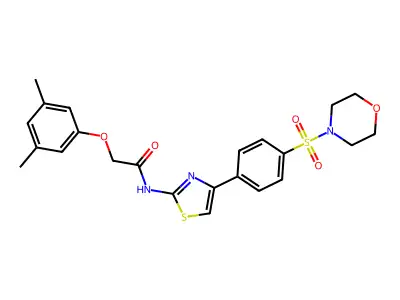 2-(3,5-dimethylphenoxy)-N-{4-[4-(4-morpholinylsulfonyl)phenyl]-1,3-thiazol-2-yl}acetamide structure