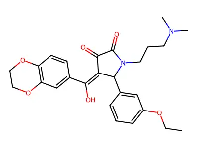 4-(2,3-dihydro-1,4-benzodioxine-6-carbonyl)-1-[3-(dimethylamino)propyl]-5-(3-ethoxyphenyl)-3-hydroxy-2,5-dihydro-1H-pyrrol-2-one structure