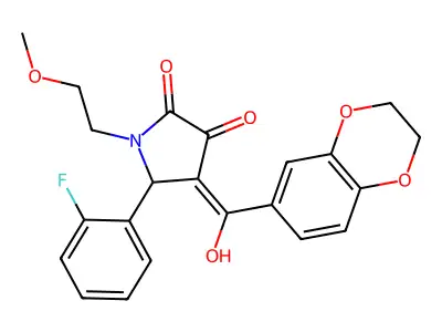 4-(2,3-dihydro-1,4-benzodioxine-6-carbonyl)-5-(2-fluorophenyl)-3-hydroxy-1-(2-methoxyethyl)-2,5-dihydro-1H-pyrrol-2-one structure