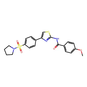 4-methoxy-N-{4-[4-(pyrrolidin-1-ylsulfonyl)phenyl]-1,3-thiazol-2-yl}benzamide structure