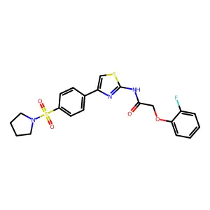 2-(2-fluorophenoxy)-N-{4-[4-(pyrrolidine-1-sulfonyl)phenyl]-1,3-thiazol-2-yl}acetamide structure