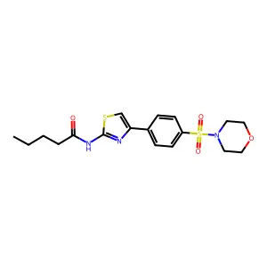N-[4-(4-morpholin-4-ylsulfonylphenyl)-1,3-thiazol-2-yl]pentanamide structure