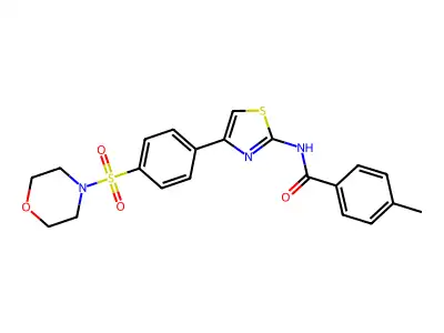 4-methyl-N~1~-{4-[4-(morpholinosulfonyl)phenyl]-1,3-thiazol-2-yl}benzamide structure