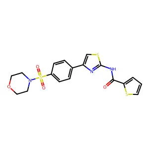 N-[4-(4-morpholin-4-ylsulfonylphenyl)-1,3-thiazol-2-yl]thiophene-2-carboxamide structure