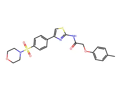 2-(4-methylphenoxy)-N-[4-(4-morpholin-4-ylsulfonylphenyl)-1,3-thiazol-2-yl]acetamide structure
