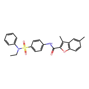 N-{4-[ethyl(phenyl)sulfamoyl]phenyl}-3,5-dimethyl-1-benzofuran-2-carboxamide structure