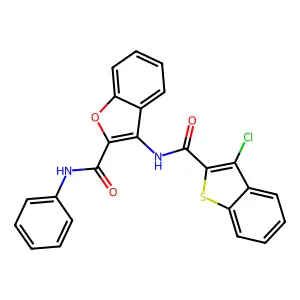 3-(3-chlorobenzo[b]thiophene-2-carboxamido)-N-phenylbenzofuran-2-carboxamide structure
