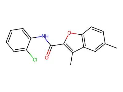 N-(2-chlorophenyl)-3,5-dimethyl-1-benzofuran-2-carboxamide structure