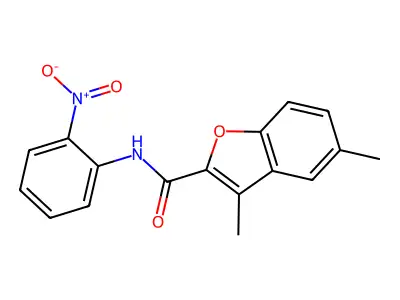 3,5-dimethyl-N-(2-nitrophenyl)-1-benzofuran-2-carboxamide structure
