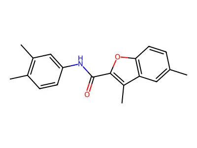 N-(3,4-dimethylphenyl)-3,5-dimethyl-1-benzofuran-2-carboxamide structure