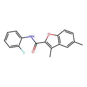 N-(2-fluorophenyl)-3,5-dimethyl-1-benzofuran-2-carboxamide structure
