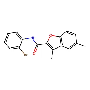 N-(2-bromophenyl)-3,5-dimethyl-1-benzofuran-2-carboxamide structure