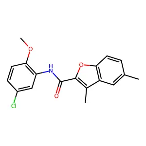 N-(5-chloro-2-methoxyphenyl)-3,5-dimethyl-1-benzofuran-2-carboxamide structure