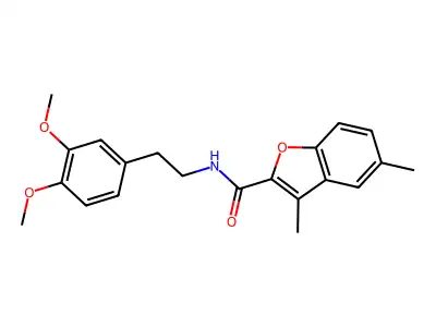N-[2-(3,4-dimethoxyphenyl)ethyl]-3,5-dimethyl-1-benzofuran-2-carboxamide structure