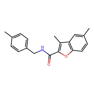 3,5-dimethyl-N-[(4-methylphenyl)methyl]-1-benzofuran-2-carboxamide structure