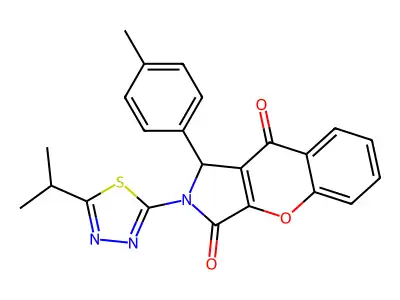 1-(4-methylphenyl)-2-[5-(propan-2-yl)-1,3,4-thiadiazol-2-yl]-1H,2H,3H,9H-chromeno[2,3-c]pyrrole-3,9-dione structure