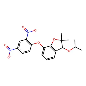 Benzofuran, 7-(2,4-dinitrophenoxy)-2,3-dihydro-2,2-dimethyl-3-(1-methylethoxy)- structure