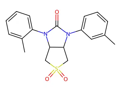 1-(m-tolyl)-3-(o-tolyl)tetrahydro-1H-thieno[3,4-d]imidazol-2(3H)-one 5,5-dioxide structure