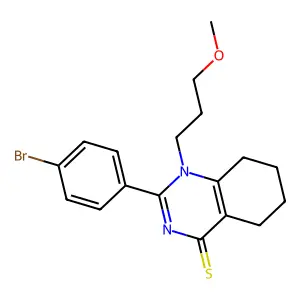 2-(4-bromophenyl)-1-(3-methoxypropyl)-5,6,7,8-tetrahydroquinazoline-4(1H)-thione structure