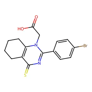 2-(2-(4-bromophenyl)-4-thioxo-5,6,7,8-tetrahydroquinazolin-1(4H)-yl)acetic acid structure