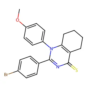 2-(4-bromophenyl)-1-(4-methoxyphenyl)-5,6,7,8-tetrahydro-4(1H)-quinazolinethione structure