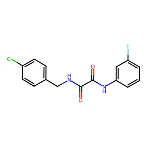 N-[(4-chlorophenyl)methyl]-N'-(3-fluorophenyl)oxamide structure