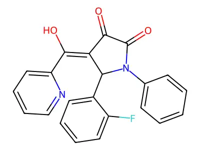 (4Z)-5-(2-fluorophenyl)-4-[hydroxy(pyridin-2-yl)methylidene]-1-phenylpyrrolidine-2,3-dione structure
