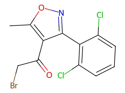 2-Bromo-1-[3-(2,6-dichlorophenyl)-5-methyl-1,2-oxazol-4-yl]ethanone structure