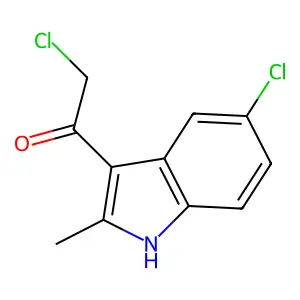 2-chloro-1-(5-chloro-2-methyl-1H-indol-3-yl)ethanone structure