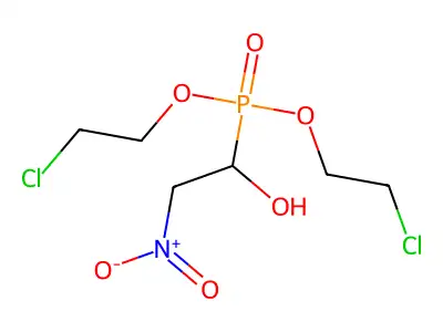 1-[bis(2-chloroethoxy)phosphoryl]-2-nitroethanol structure