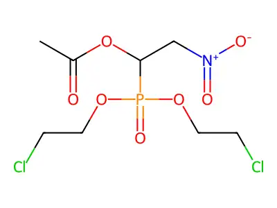 1-[Bis(2-chloroethoxy)carbonyl]-2-nitroethyl acetate structure