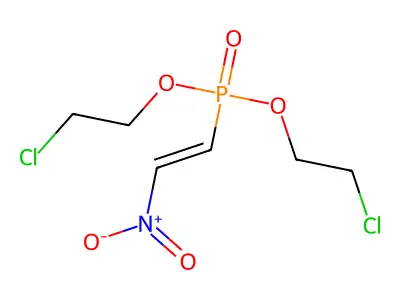 Phosphonic acid, (2-nitroethenyl)-, bis(2-chloroethyl) ester structure